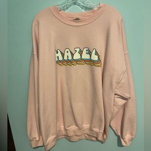 Hazel Boutique Discountinued 70s Bubble Sweatshirt Pink
